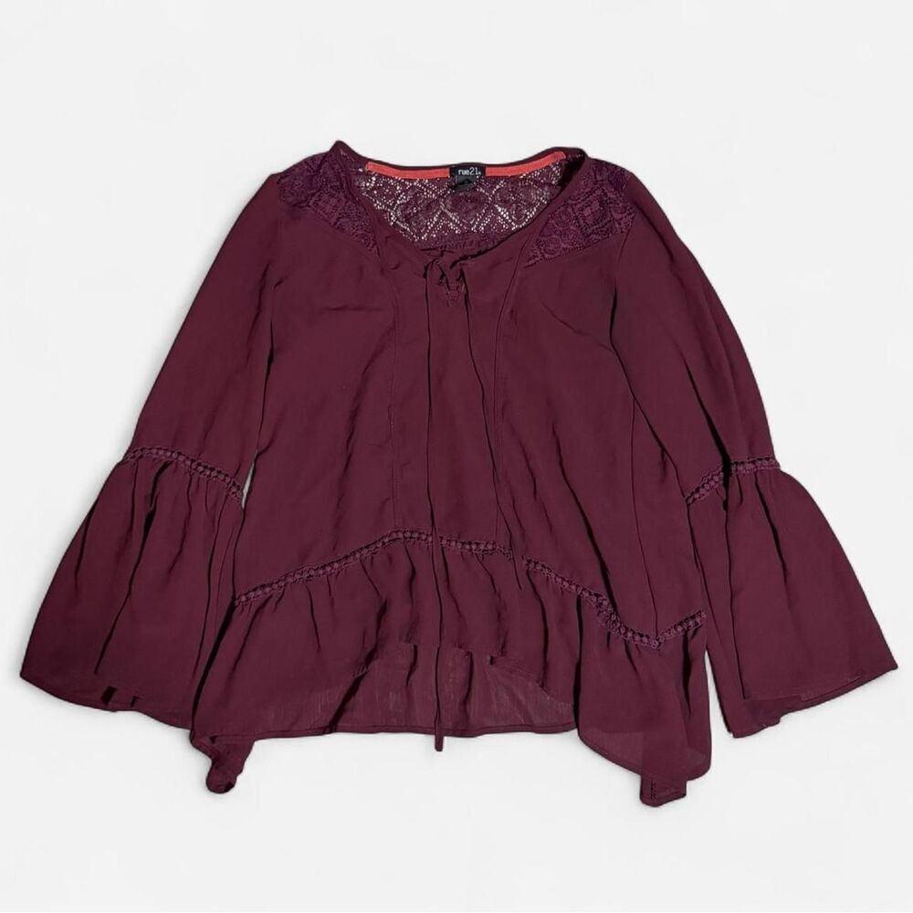 Rue-21 Women's Burgundy and Purple Blouse